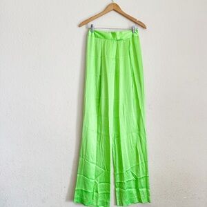 The Sei Silk Satin Green Wide Leg Pants Size 2